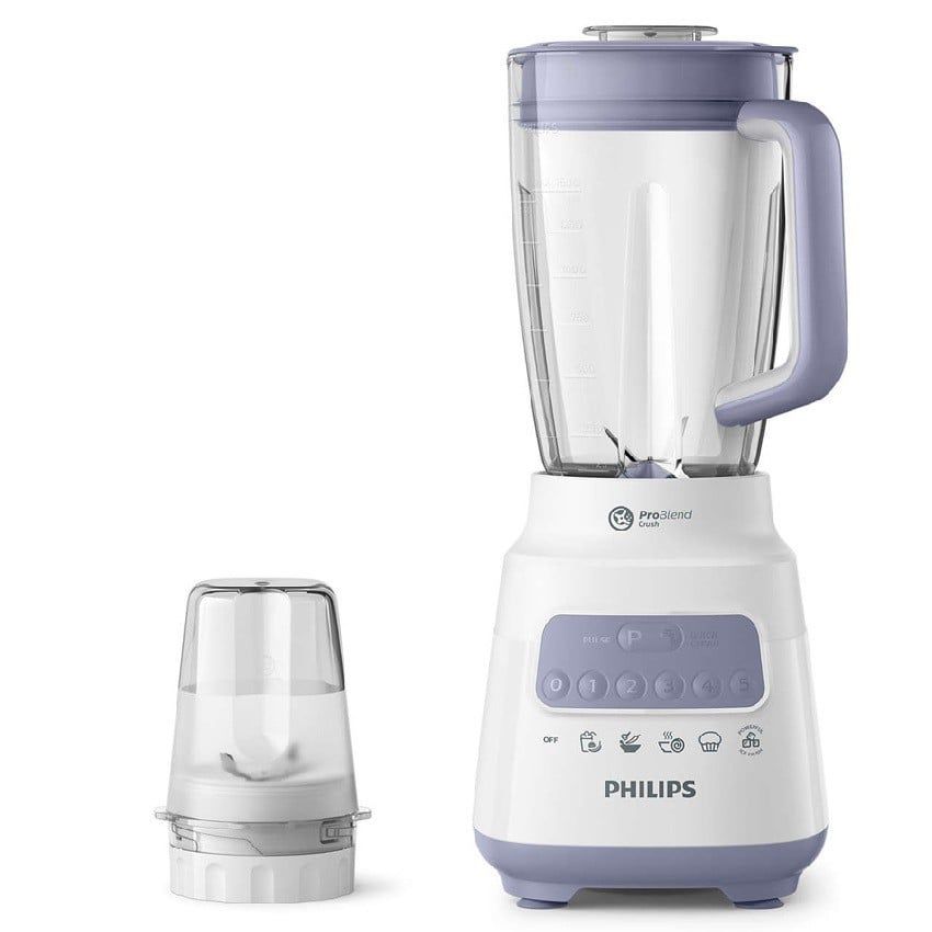 Máy xay sinh tốHR2222 700 W, cối 2 lít, 5 tốc độ và 1 số nhồi, cối xay khô/ngũ cốc