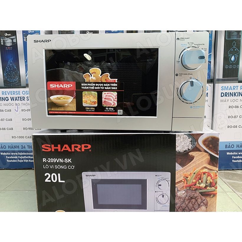 Lò vi sóng Sharp để bàn 20 lít R-209VN-SK Chuông báo, Khoang lò có đèn- Chính Hãng, Mới, Full Box