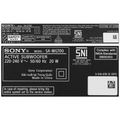 Bộ loa thanh Sony HT- G700 400W  hệ thống loa 3.1 kênh, Kết nối không dây Bluetooth