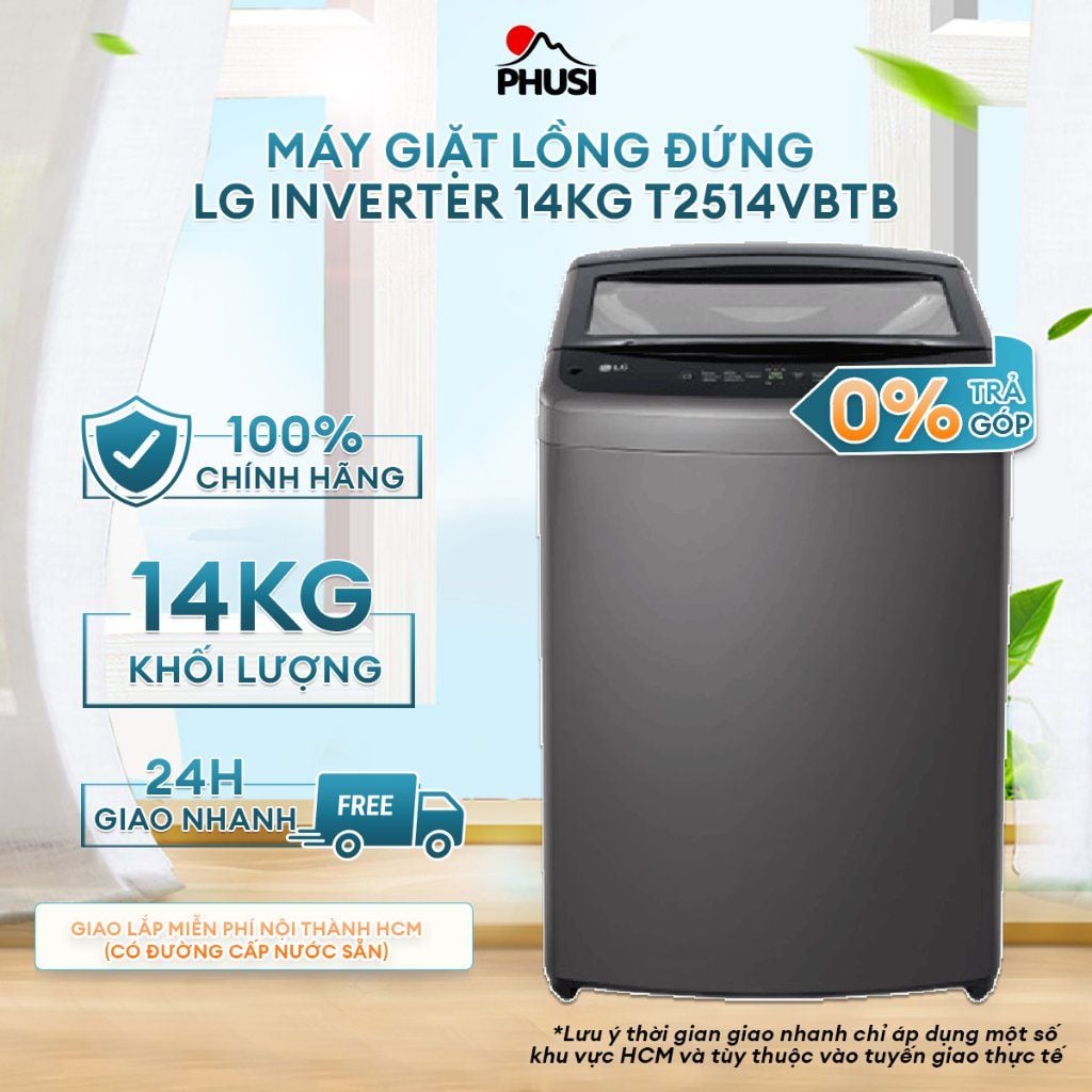 Máy Giặt Lồng Đứng LG Inverter 14kg T2514VBTB