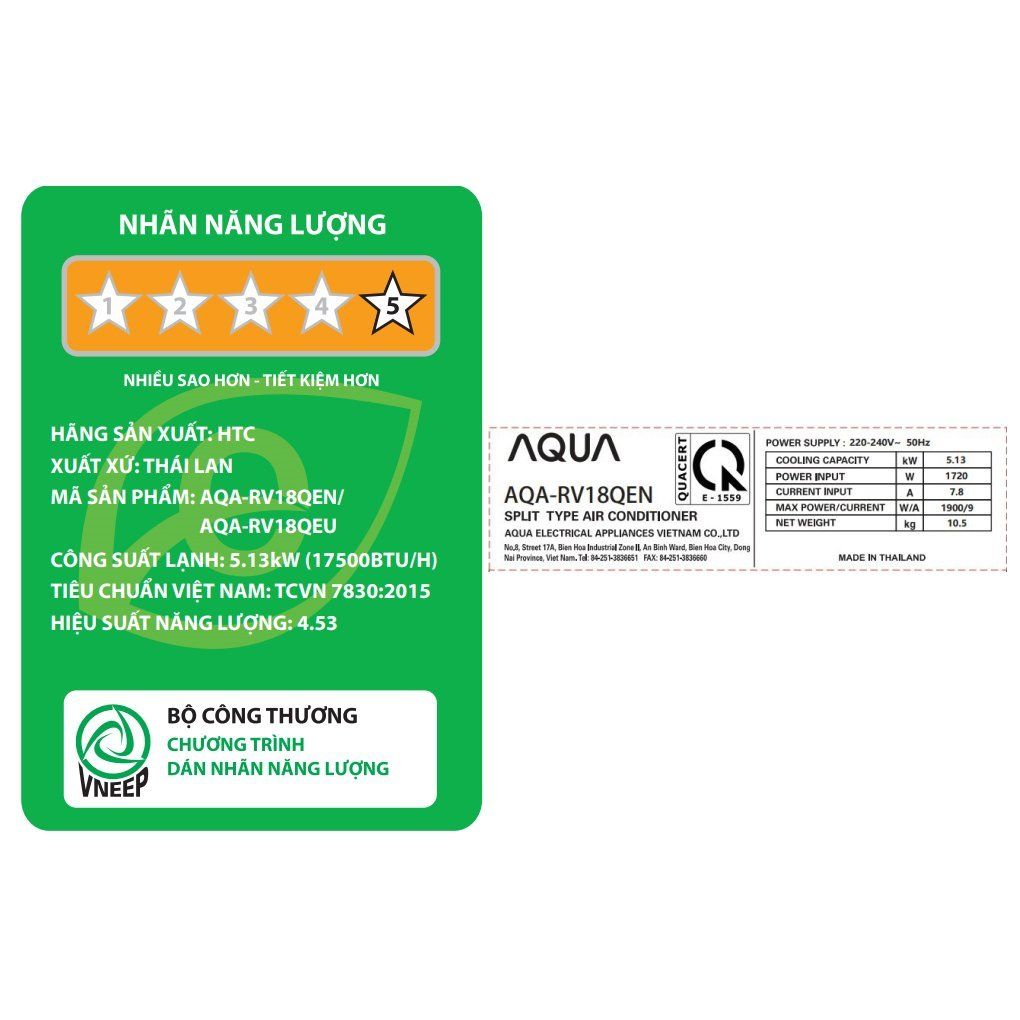 Máy lạnh AQUA Inverter 2 HP AQA-RV18QE