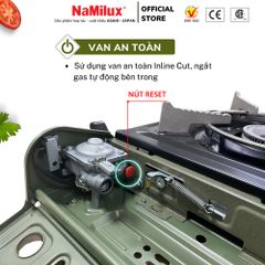 Bếp Gas Mini/ Du Lịch NaMilux PL1911PF - Màu Đỏ│Van Ngắt Gas An Toàn Inline-Cut│Công Suất 2.6 Kw - Hàng Chính Hãng