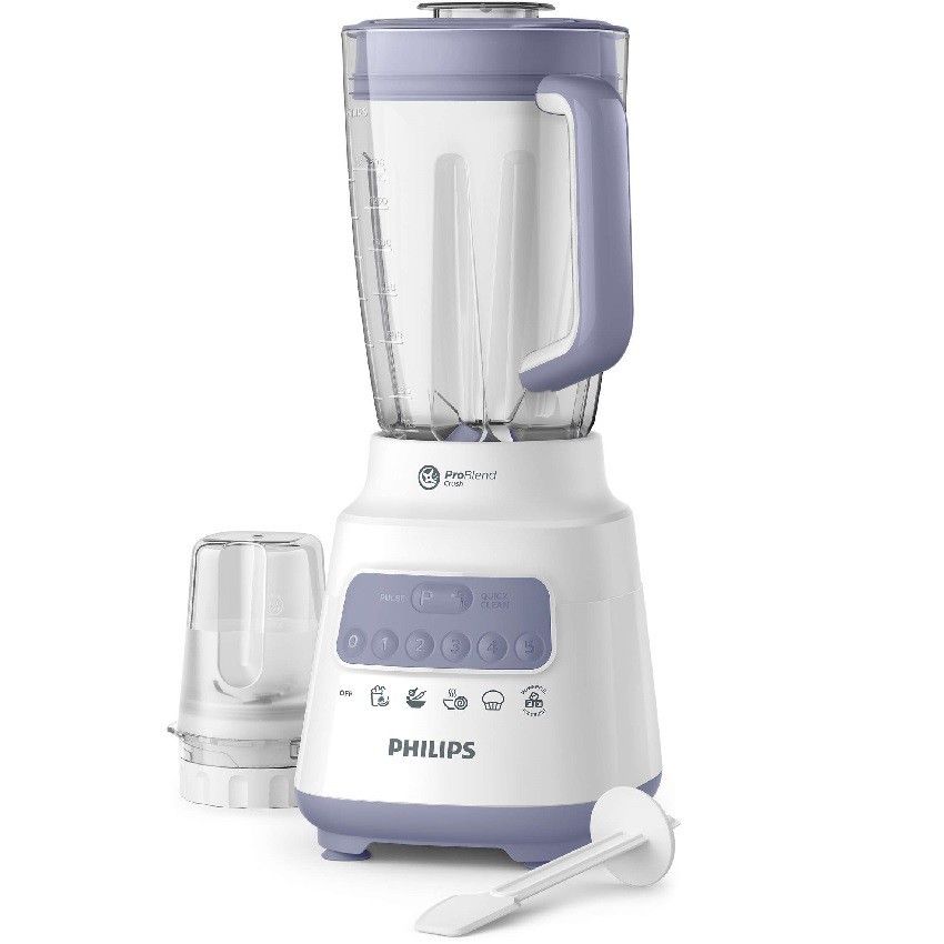 Máy xay sinh tốHR2222 700 W, cối 2 lít, 5 tốc độ và 1 số nhồi, cối xay khô/ngũ cốc