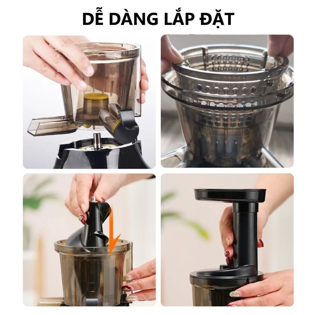 Máy ép chậm Mini Rapido RSJ-120B Xanh Dung tích 120ml, Trục ép hình xoắn ốc, ép kiệt bã - Hàng Mới Chính Hãng