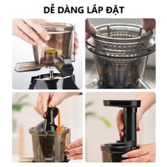 Máy ép chậm Mini Rapido RSJ-120B Xanh Dung tích 120ml, Trục ép hình xoắn ốc, ép kiệt bã - Hàng Mới Chính Hãng
