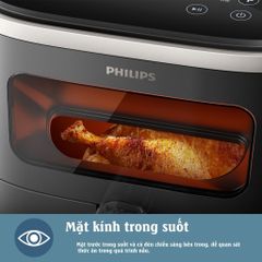 Nồi Chiên Không Dầu Philips HD9257/80, 5.6Lit - 1700W, Mặt Kính Quan Sát Thực Phẩm, Bảo Hành Chính Hãng 2 Năm
