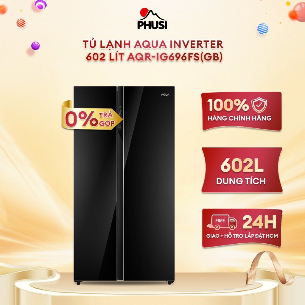 Tủ lạnh Aqua Inverter 602 lít AQR-IG696FS(GB) Bảo hành 6 tháng