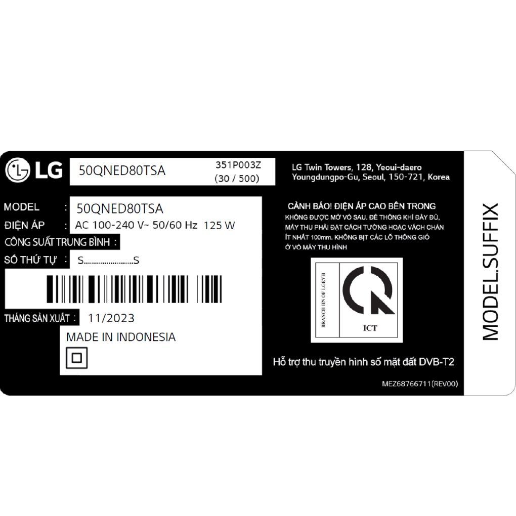 Smart Tivi QNED LG 4K 65 inch 65QNED80TSA