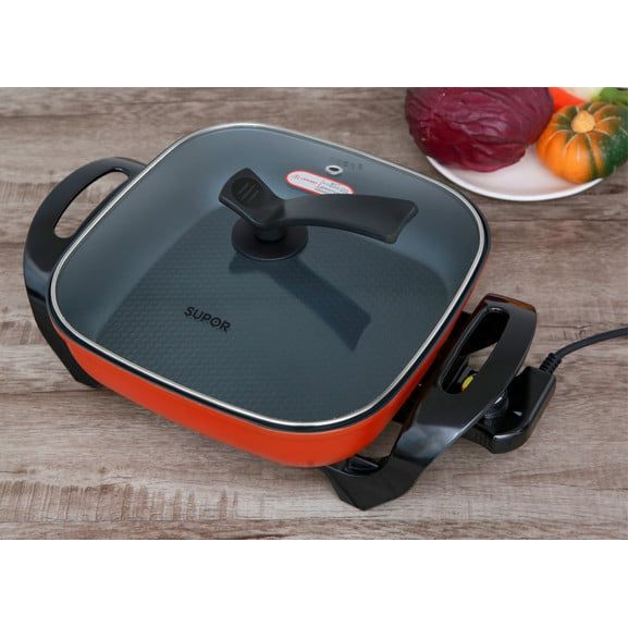 Nồi Lẩu điện Supor H30FK802VN-136 1360W - Nắp đậy Thủy tinh trong suốt, chịu nhiệt cao