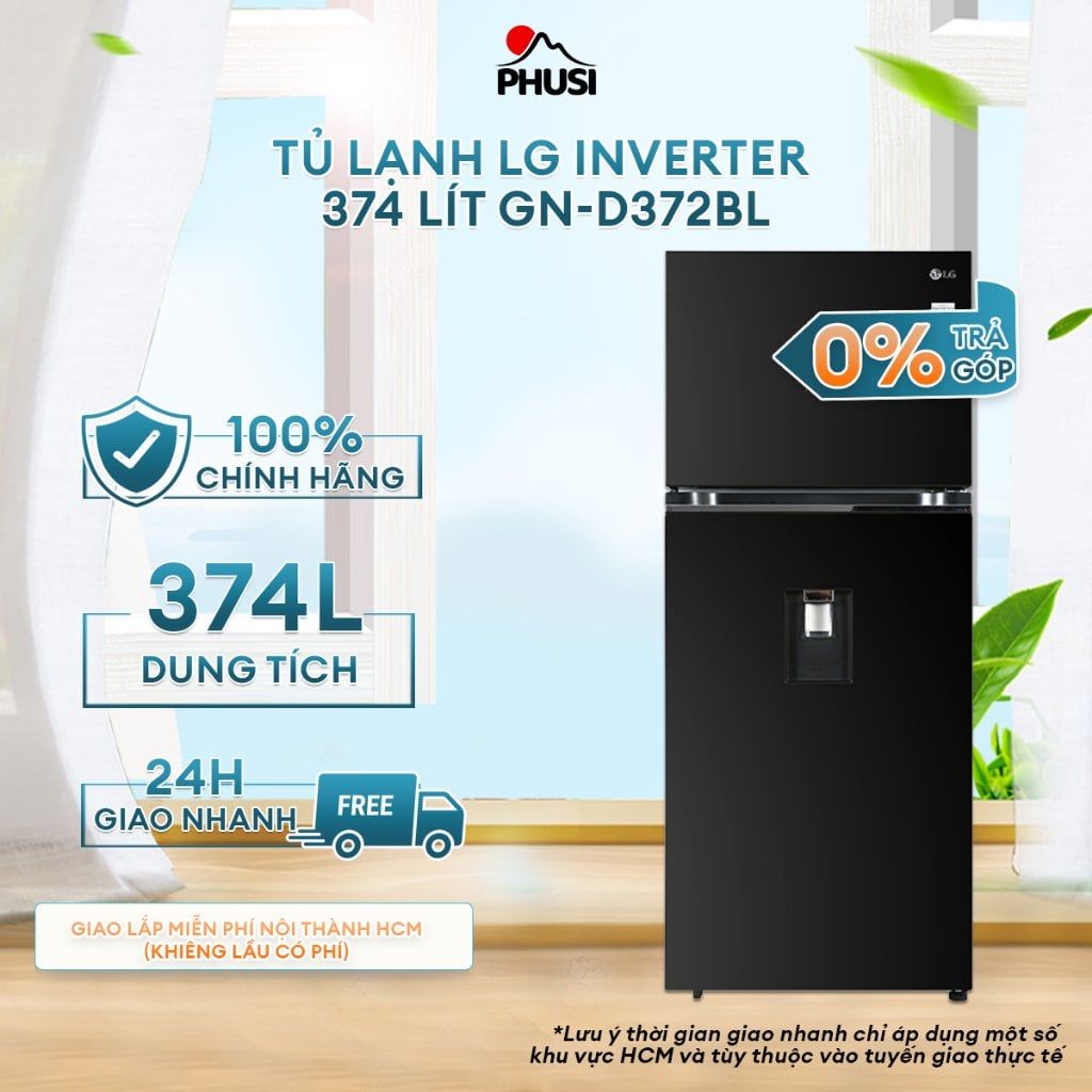 Tủ lạnh LG Inverter 374 lít GN-D372BL