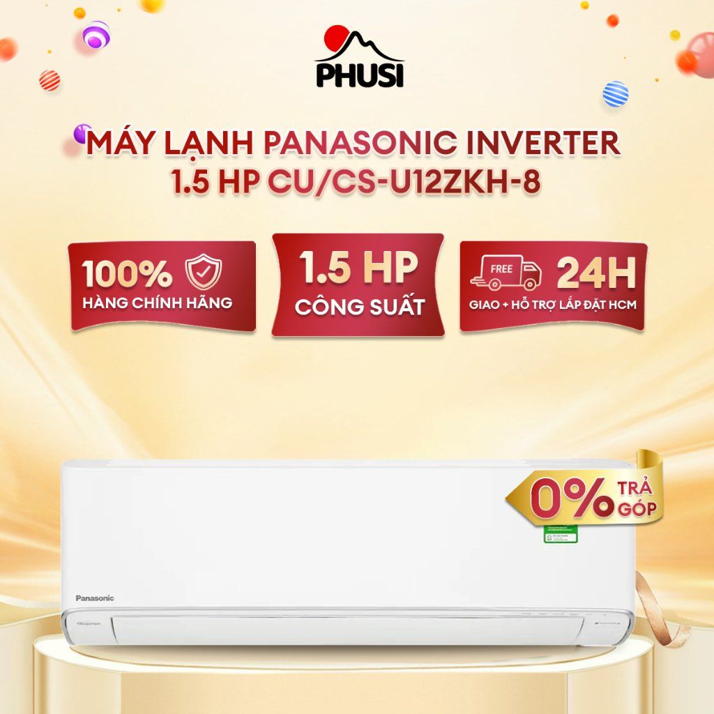 Máy lạnh PANASONIC Inverter 1.5HP CU/CS-U12ZKH-8