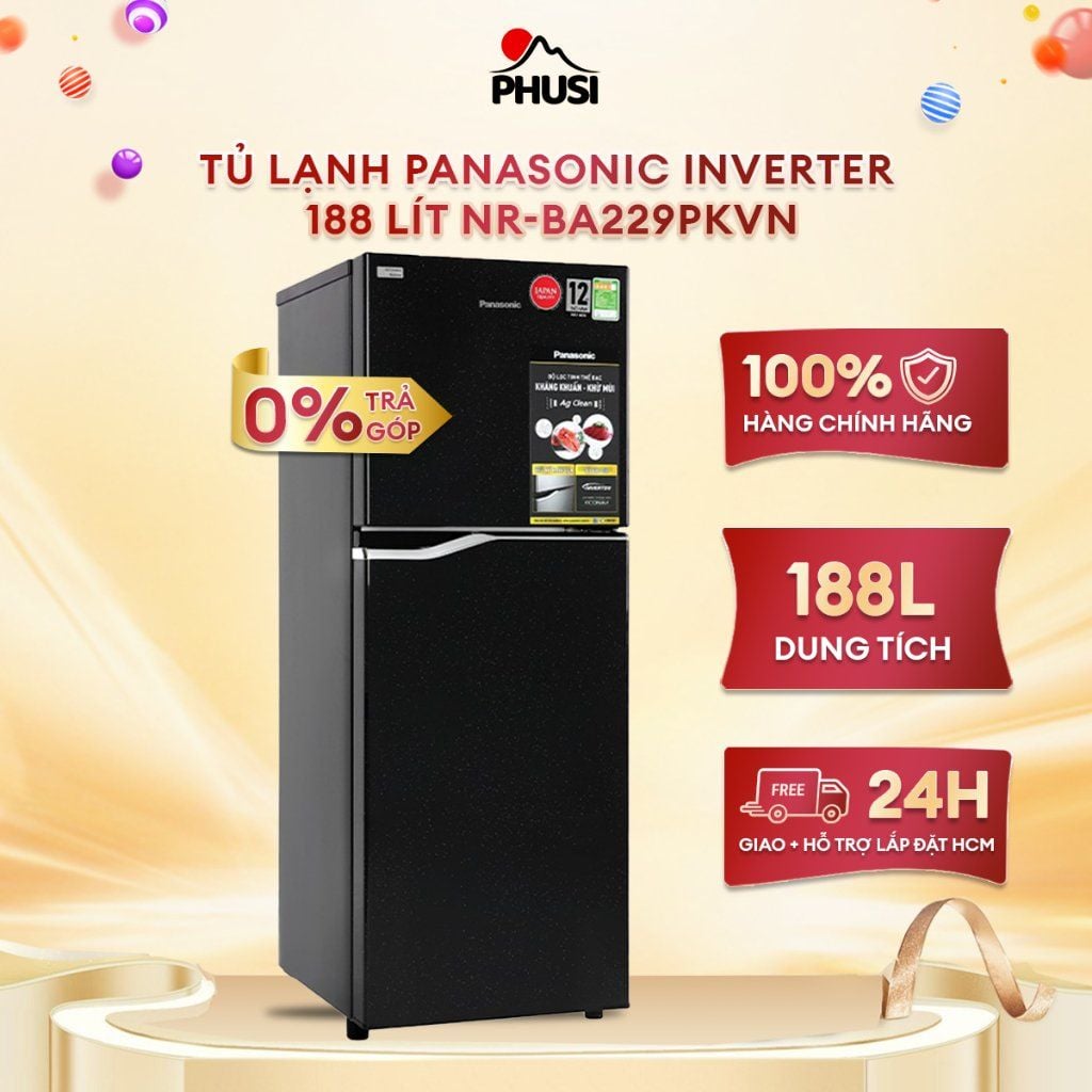 Tủ lạnh Panasonic Inverter 188 lít NR-BA229PKVN