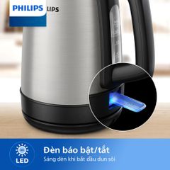 Ấm Đun Siêu Tốc Philips HD9350, 1.7Lit - 2200w, Thân Inox 304 Bền Bỉ, Hàng Chính Hãng