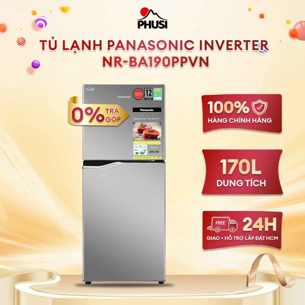 Tủ lạnh Panasonic Inverter 170 lít NR-BA190PPVN