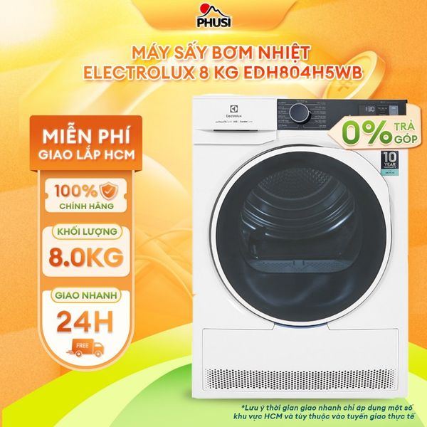 Máy sấy bơm nhiệt Electrolux 8 kg EDH804H5WB