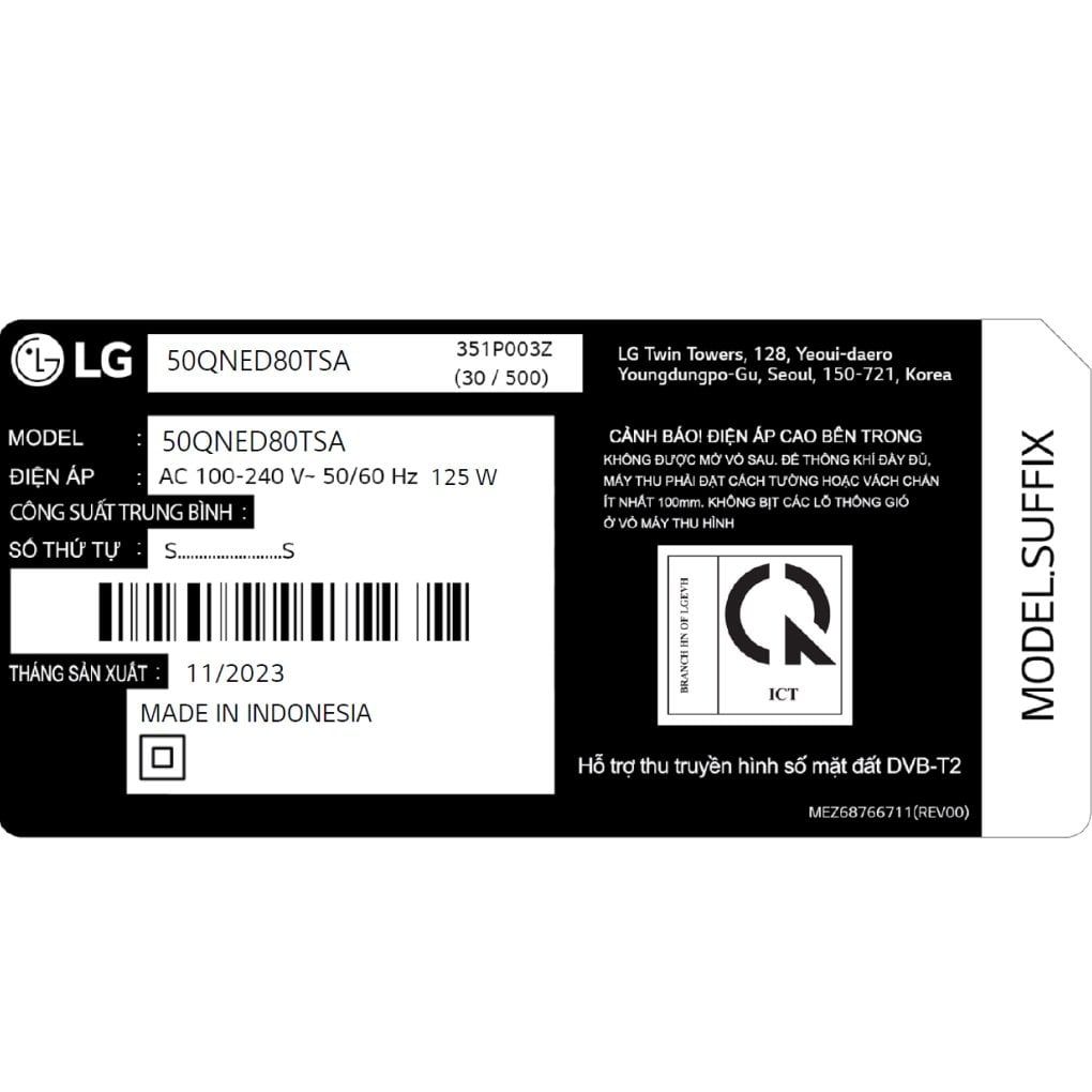 Smart Tivi QNED LG 4K 43 inch 43QNED80TSA