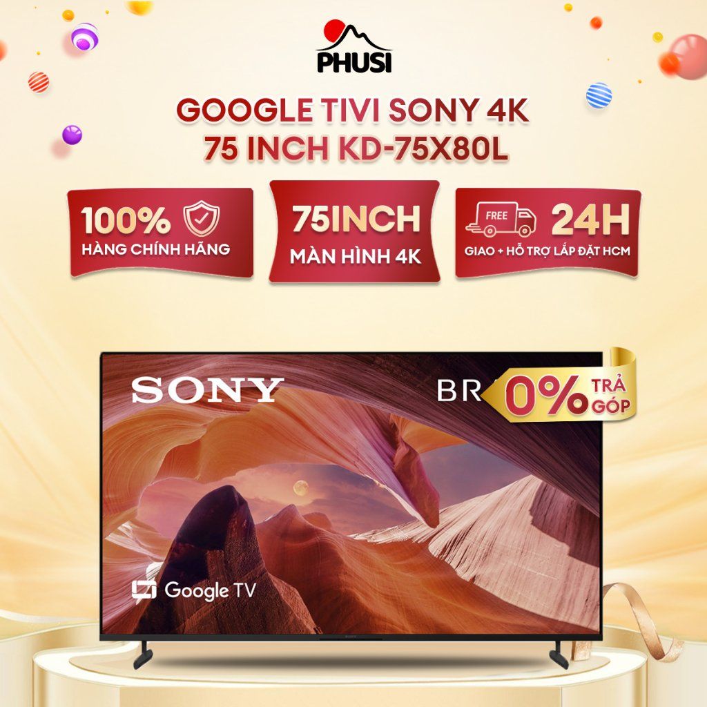 Google Tivi Sony 4K 75 inch KD-75X80L VN3 -