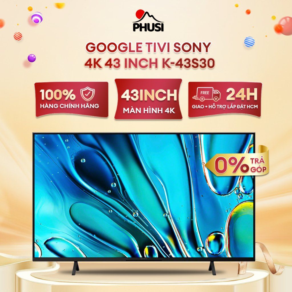 Google Tivi Sony 4K 43 inch K-43S30 - Google Assistant có tiếng Việt