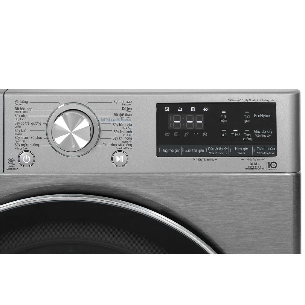Máy Sấy Bơm Nhiệt Lồng Ngang LG Inverter 10.5 kg DVHP50P