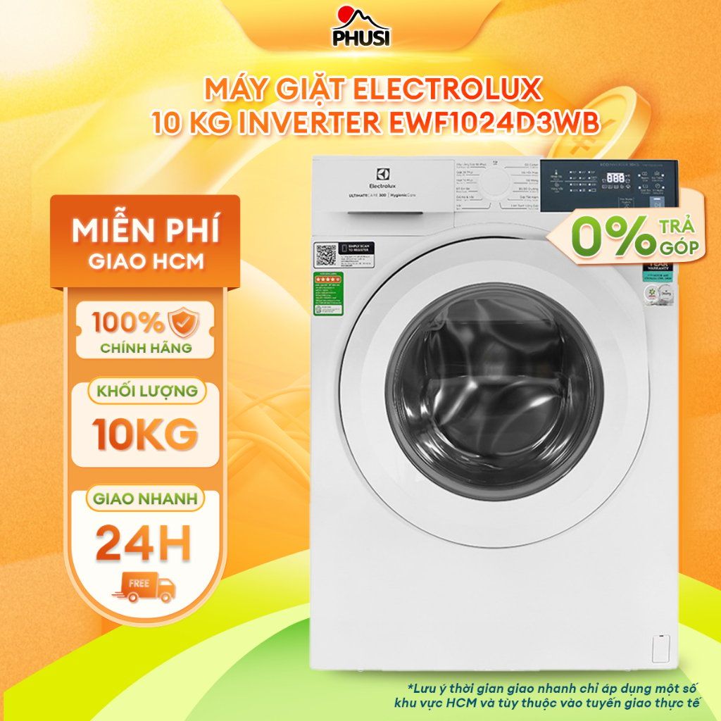 Máy giặt Electrolux UltimateCare 300 Inverter 10 kg EWF1024D3WC