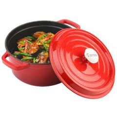 Nồi gang đúc tráng men chống dính Rapido - Nồi gang nhiều size 20cm, 22cm, 24cm RK20-RD RK22-RD RK24-RD