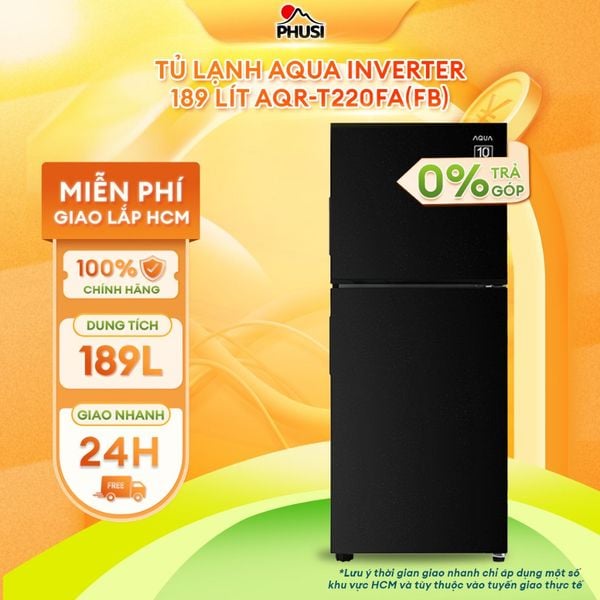 Tủ lạnh Aqua Inverter 189 lít AQR-T220FA(FB) -