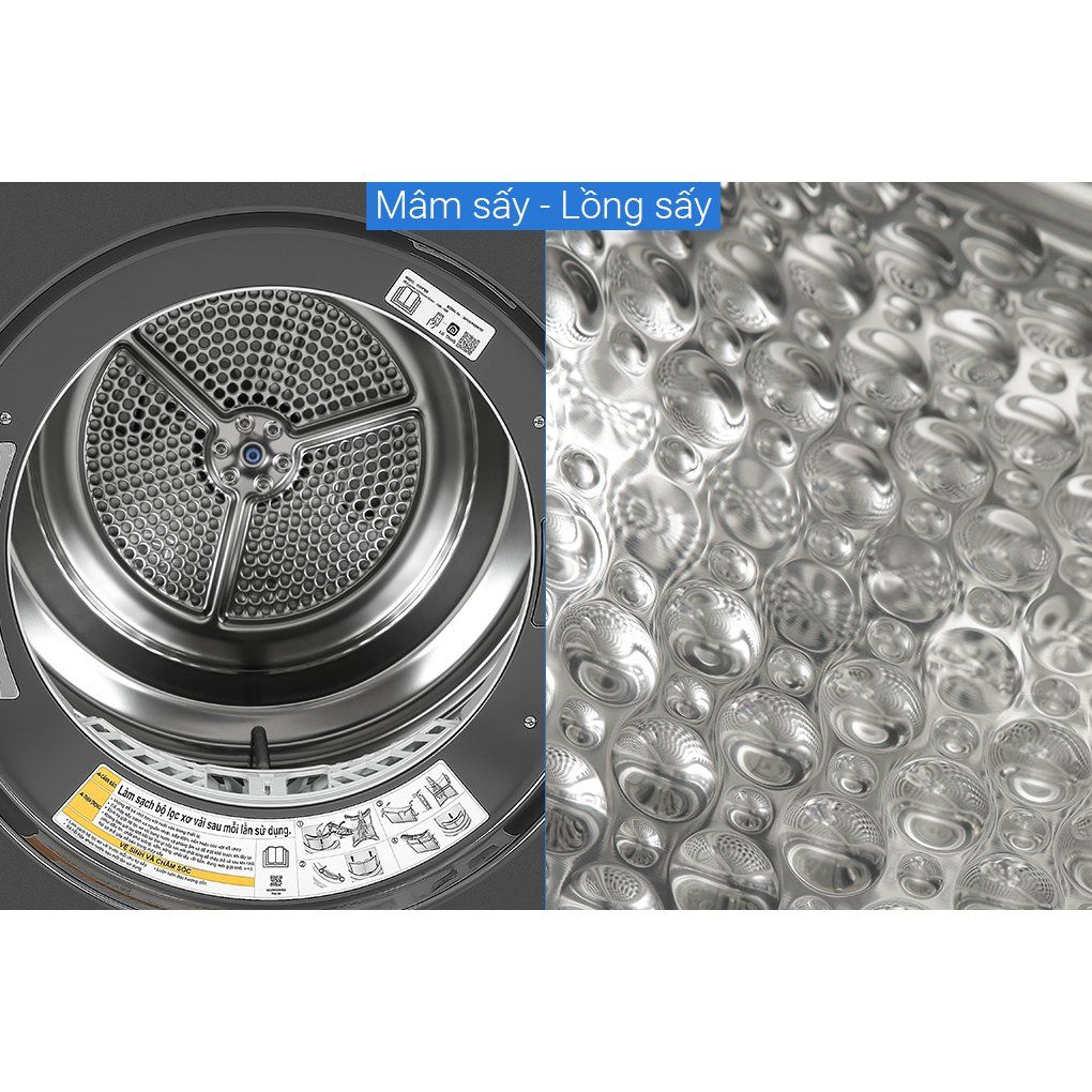 Máy Sấy Bơm Nhiệt Lồng Ngang LG Inverter 10.5 kg DVHP50B