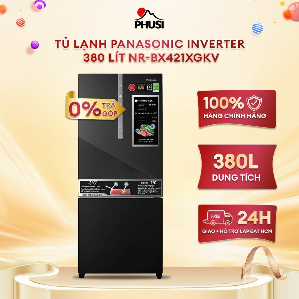 Tủ lạnh Panasonic Inverter 380 lít NR-BX421XGKV -