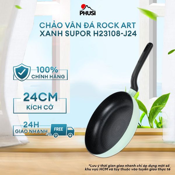 Chảo Vân Đá Rock Art Xanh, Dùng Cho Bếp Từ Supor H23108-J24