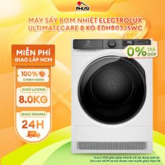 Máy Sấy Bơm Nhiệt Lồng Ngang Electrolux UltimateCare 8 kg EDH803J5WC