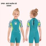  Bơi liên quần hoạ tiết sò bé gái 