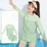  G23 -  Set bơi bé gái tay dài quần đùi 