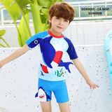  Set bơi cá mập xanh đỏ bé trai (kèm nón bơi) 