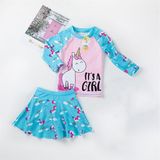  Set bơi tay dài ngựa Unicon-hồng xanh 