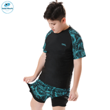  T84 - Set Bơi Bé Trai Tay Ngắn Bé Trai Sport Xanh Malachite 