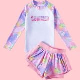  G17 - Set bơi bé gái tay dài quần đùi QCCC Summner 