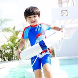  Bơi liền quần moónter xanh bé trai (kèm nón bơi) 