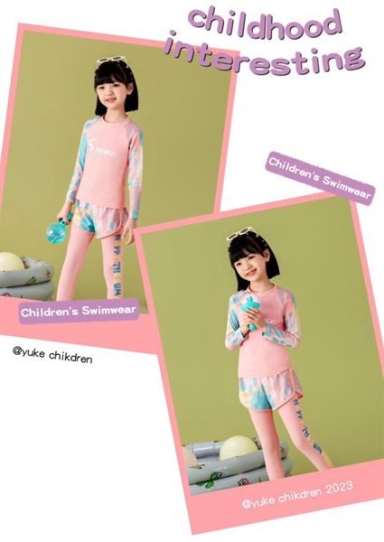G3 - Set bơi QCCC 3 chi tiết dài tay bé gái