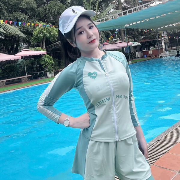 Swimbros - S1 Set bơi nữ tay dài quần dài 4 chi tiết cao cấp