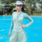  Swimbros - S1 Set bơi nữ tay dài quần dài 4 chi tiết cao cấp 