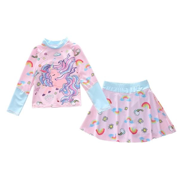 G27- Set Bơi Tay Dài  Váy Ngựa Unicorn