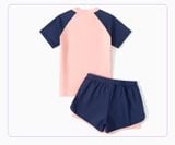  G37  Set Đồ Bơi Bé Gái Tay Ngắn Quần Đùi Cao Cấp -  Đồ Bơi Trẻ Em Đi Biển Siêu Xinh 