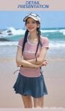  G69 - Áo tắm cộc tay - váy che bụng nữ 