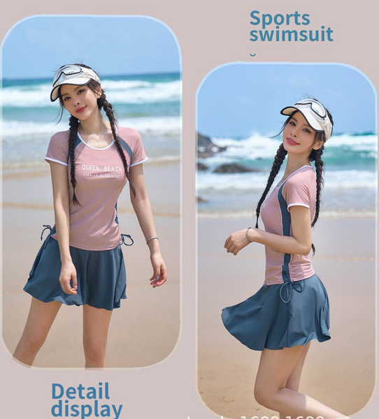 G69 - Áo tắm cộc tay - váy che bụng nữ