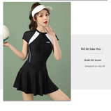  G71- Bơi nữ liền thân kèm váy rời 