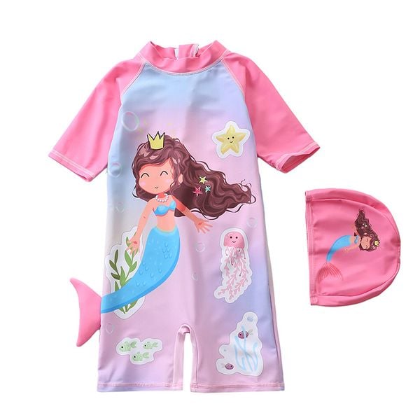 G93 - Set bơi liền bé gái nhí - Baby Shark Shop