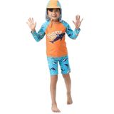  T1 - Set bơi tay dài cá mập kèm nón che gáy bé trai 