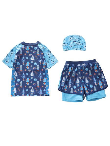 T26 - Set Bơi Bé Tay Đùi Quần Đùi 2 Lớp Cao Cấp Phi Hành Gia