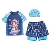  T26 - Set Bơi Bé Tay Đùi Quần Đùi 2 Lớp Cao Cấp Phi Hành Gia 