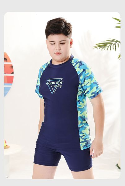 T66 - Bơi tay ngắn quần đùi bé trai 30kg - 80kg